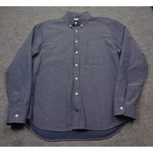 Taylor Stitch The Jack Reverse Jacquard Mens 42 Large Navy Blue Dash Long Sleeve